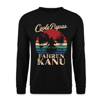 Cool Dads Canoë Rétro Papa Cadeau - Sweat-shirt Unisexe - noir - Devant - Alina (178cm) & Michal (187cm)