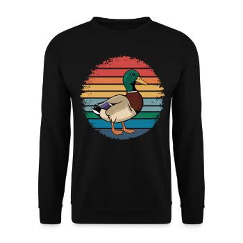 Retro Vintage Duck Farm Animal Duck Birds Lover - Unisex Sweatshirt - black - Front - Alina (178cm) & Michal (187cm)