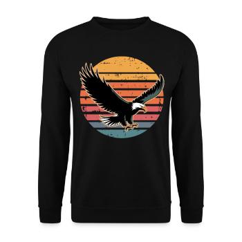 Retro Vintage Eagle Sunset Nature Lover Eagle Bird - Unisex Sweatshirt - black - Front - Alina (178cm) & Michal (187cm)