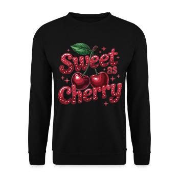 Sweet as cherry - Unisex Sweatshirt - black - Front - Alina (178cm) & Michal (187cm)