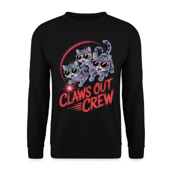 Claws Out – pure cat power - Unisex Sweatshirt - black - Front - Alina (178cm) & Michal (187cm)