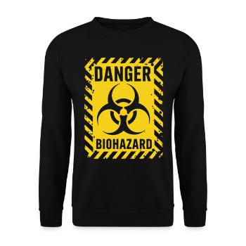 Danger Biohazard Grunge Zombies Apokalypse - Unisex Pullover - Schwarz - Vorne - Alina (178cm) & Michal (187cm)