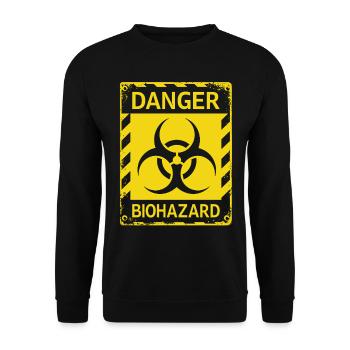 Danger Biohazard Grunge Zombies Apokalypse - Unisex Pullover - Schwarz - Vorne - Alina (178cm) & Michal (187cm)