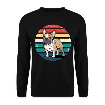 Rétro bouledogue français vintage amoureux des chiens cadeaux - Sweat-shirt Unisexe - noir - Devant - Alina (178cm) & Michal (187cm)