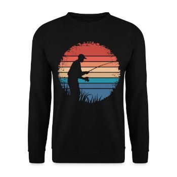 Rétro Vintage Pêche En Plein Air Pêche Amoureux Cadeaux - Sweat-shirt Unisexe - noir - Devant - Alina (178cm) & Michal (187cm)