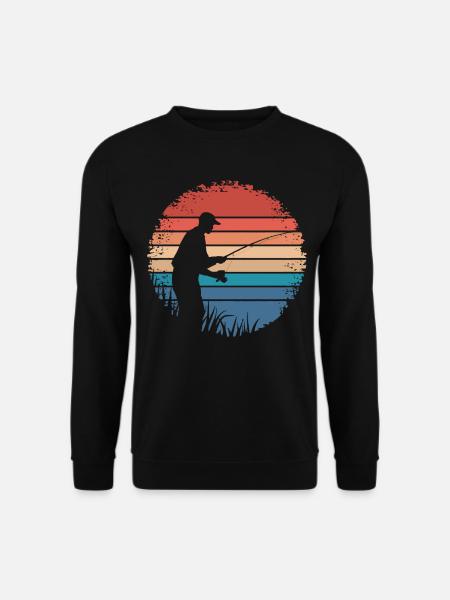 Retro Vintage Fishing Outdoors Fishing Lover Gifts - Unisex Pullover - Schwarz