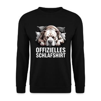 Offizielles Schlafshirt Pitbull edition - Unisex Pullover - Schwarz - Vorne - Alina (178cm) & Michal (187cm)