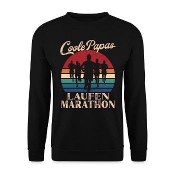 Cool Dads Run Marathon Cadeau Rétro Papa - Sweat-shirt Unisexe - noir - Devant - Alina (178cm) & Michal (187cm)