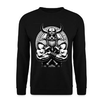 Mythologie nordique Viking Guerrier Valhalla - Sweat-shirt Unisexe - noir - Devant - Alina (178cm) & Michal (187cm)