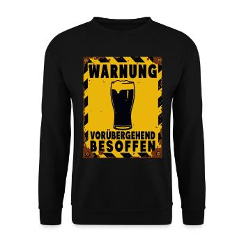 Warning sign beer mood – temporarily drunk - Unisex Sweatshirt - black - Front - Alina (178cm) & Michal (187cm)