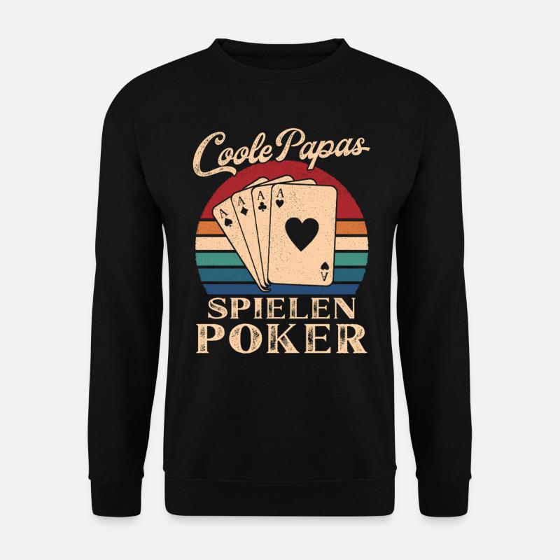 Cool Dads Play Poker Retro Dad Gift - Sweat-shirt Unisexe - noir