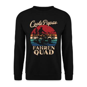 Cool Dads Driving Quad Retro Dad Gift - Unisex Sweatshirt - black - Front - Alina (178cm) & Michal (187cm)