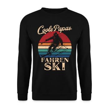 Cool Dads Ski Retro Dad Gift - Unisex Sweatshirt - black - Front - Alina (178cm) & Michal (187cm)