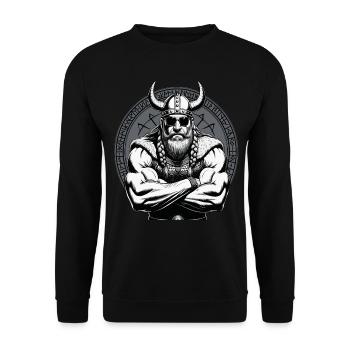 Norse Mythology Viking Warrior Valhalla - Unisex Sweatshirt - black - Front - Alina (178cm) & Michal (187cm)