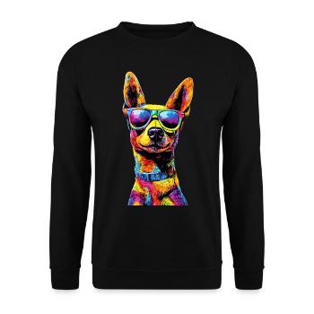 Jouet russe Terrier Chien Jouet russe Russkiy - Sweat-shirt Unisexe - noir - Devant - Alina (178cm) & Michal (187cm)