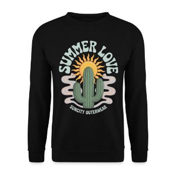 Cactus Sun Retro Style - Unisex Sweatshirt - black - Front - Alina (178cm) & Michal (187cm)