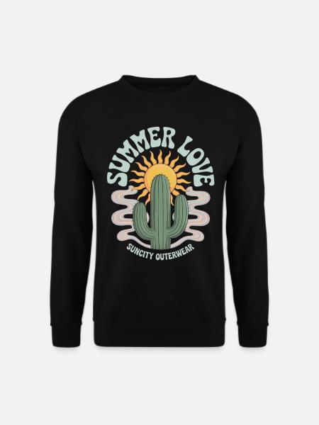 Cactus Sun Retro Style - Unisex Sweatshirt - black