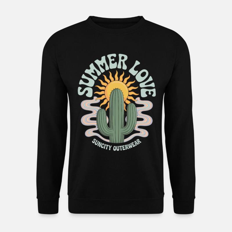 Cactus Sun Retro Style - Unisex Sweatshirt - black