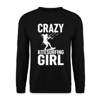 Crazy Kitesurfing girl - Kitesurfeuse - Sweat-shirt Unisexe - noir - Devant - Alina (178cm) & Michal (187cm)