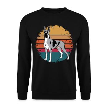 Rétro Vintage Greyhound Dog Lover Cadeaux pour les hommes - Sweat-shirt Unisexe - noir - Devant - Alina (178cm) & Michal (187cm)