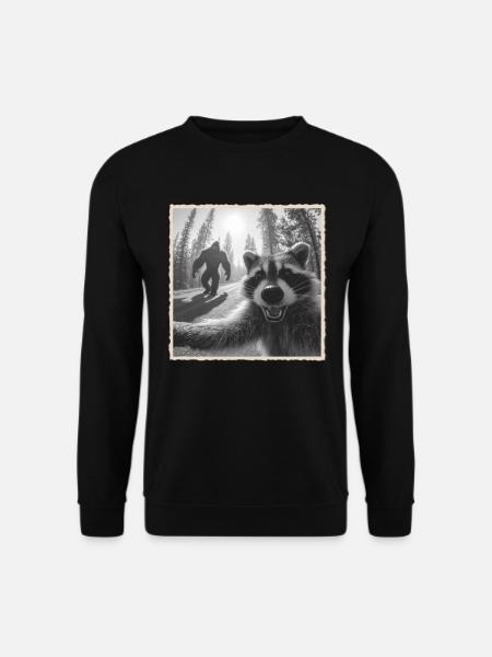 Waschbär, Selfie, Bigfoot, Lustiges Waschbär Photo - Unisex Pullover - Schwarz