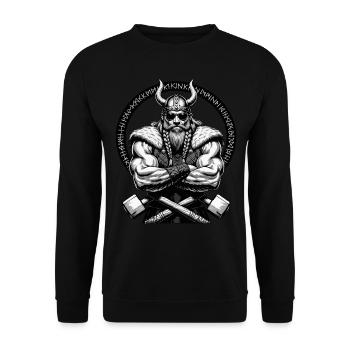 Mythologie nordique Viking Guerrier Valhalla - Sweat-shirt Unisexe - noir - Devant - Alina (178cm) & Michal (187cm)