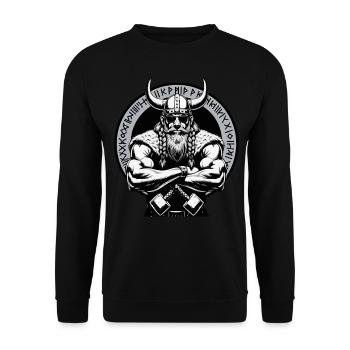 Mythologie nordique Viking Guerrier Valhalla - Sweat-shirt Unisexe - noir - Devant - Alina (178cm) & Michal (187cm)