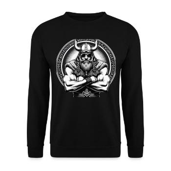 Mythologie nordique Viking Guerrier Valhalla - Sweat-shirt Unisexe - noir - Devant - Alina (178cm) & Michal (187cm)