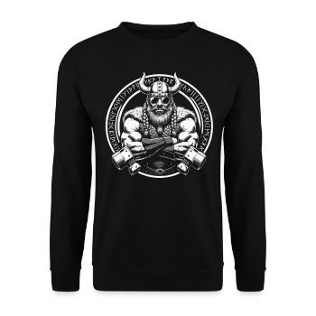 Mythologie nordique Viking Guerrier Valhalla - Sweat-shirt Unisexe - noir - Devant - Alina (178cm) & Michal (187cm)