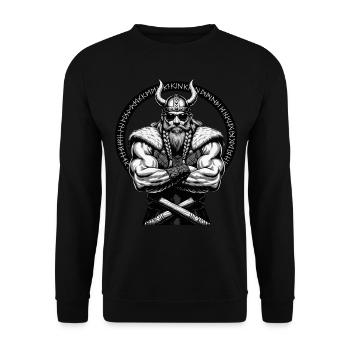 Mythologie nordique Viking Guerrier Valhalla - Sweat-shirt Unisexe - noir - Devant - Alina (178cm) & Michal (187cm)