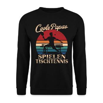 Coole Papas spielen Tischtennis Vater Geschenk - Unisex Pullover - Schwarz - Vorne - Alina (178cm) & Michal (187cm)