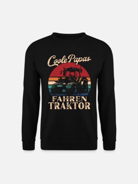 Coole Papas fahren Traktor Retro Vater Geschenk - Unisex Pullover - Schwarz