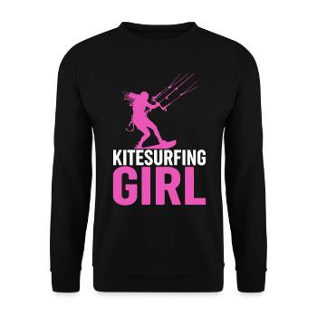 Kiteboarding Kitesurfer - Kitesurfing girl - Unisex Pullover - Schwarz - Vorne - Alina (178cm) & Michal (187cm)
