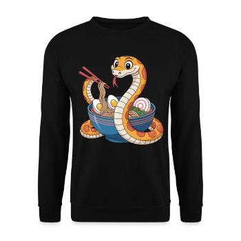 Drôle Ramen Snake Noodle Lover Kawaii Food Gifts - Sweat-shirt Unisexe - noir - Devant - Alina (178cm) & Michal (187cm)