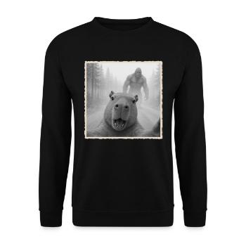 Capybara, Selfie, Bigfoot, Capybara Drôle - Sweat-shirt Unisexe - noir - Devant - Alina (178cm) & Michal (187cm)