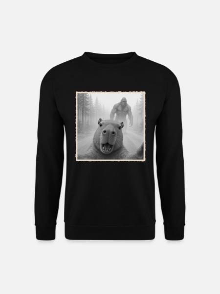 Capybara, Selfie, Bigfoot, Funny Capybara - Genser unisex - svart