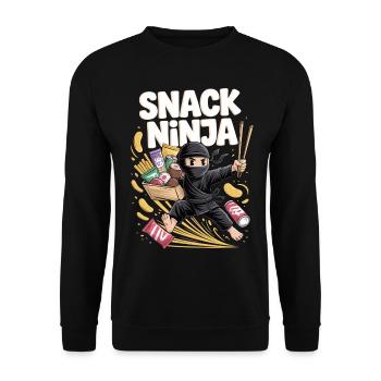 Snack Ninja – Angriff der Leckereien - Unisex Pullover - Schwarz - Vorne - Alina (178cm) & Michal (187cm)