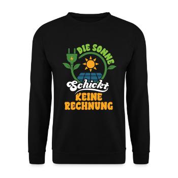 Die Sonne schickt keine Rechnung - Unisex Pullover - Schwarz - Vorne - Alina (178cm) & Michal (187cm)