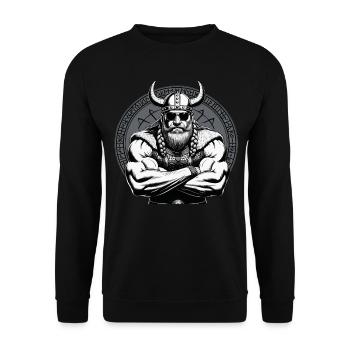 Mythologie nordique Viking Guerrier Valhalla - Sweat-shirt Unisexe - noir - Devant - Alina (178cm) & Michal (187cm)