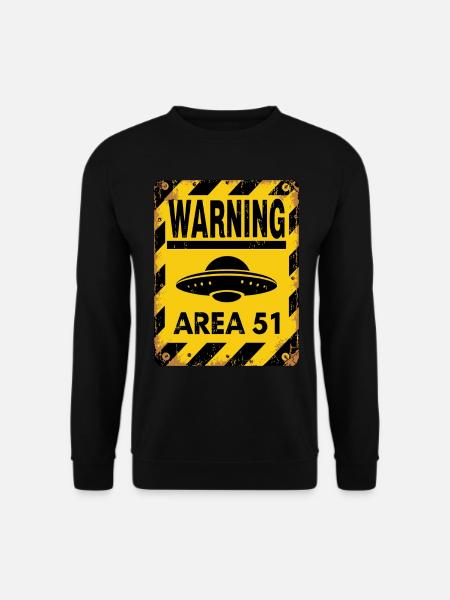 Area 51 UFO-advarsel – Indtast på egen risiko - Unisex sweater - sort