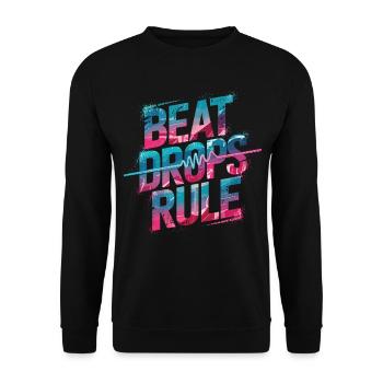 Beat Drop – Music Reigns - EDM Sound Power - Unisex Sweatshirt - black - Front - Alina (178cm) & Michal (187cm)