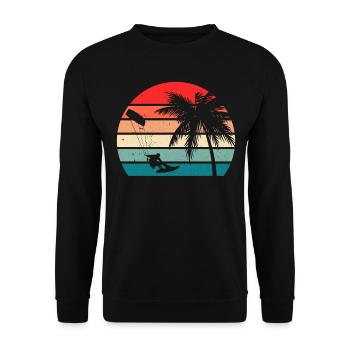 Watersports Kiteboarding Kitesurfer Kitesurfing - Unisex Pullover - Schwarz - Vorne - Alina (178cm) & Michal (187cm)