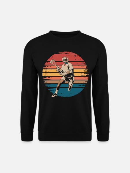 Retro Vintage Lacrosse Player Sports Lover Gifts - Unisex Pullover - Schwarz