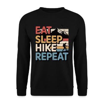Eat Sleep Hike Repeat - Unisex Sweatshirt - black - Front - Alina (178cm) & Michal (187cm)