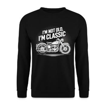 Vélo vintage : Pas vieux, juste classique - Sweat-shirt Unisexe - noir - Devant - Alina (178cm) & Michal (187cm)