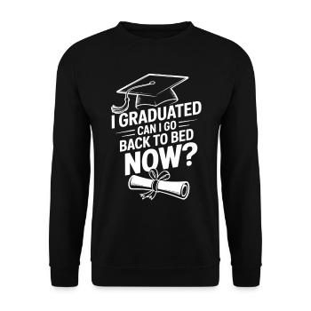 Schulabschluss Spruch Abitur Humor - Unisex Pullover - Schwarz - Vorne - Alina (178cm) & Michal (187cm)
