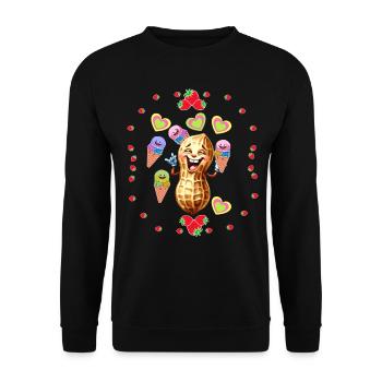 Retro Erdnuss Eis Kinder Mädchen Kind Jungen Baby - Unisex Pullover - Schwarz - Vorne - Alina (178cm) & Michal (187cm)