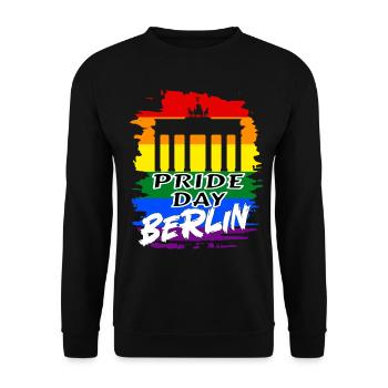 Pride Day Berlin LGBTQ+ Rainbow - Unisex Sweatshirt - black - Front - Alina (178cm) & Michal (187cm)