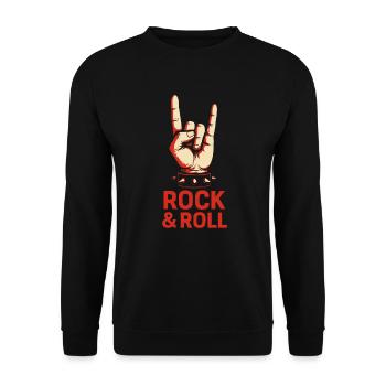 Rock & Roll Hand Signals – Metal Style - Unisex Sweatshirt - black - Front - Alina (178cm) & Michal (187cm)