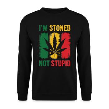 Im stoned not stupid - Unisex Pullover - Schwarz - Vorne - Alina (178cm) & Michal (187cm)